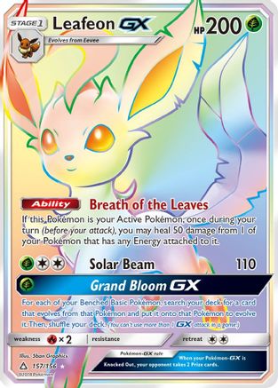 Leafeon GX (Secret Rare) (UPR-157) (Holofoil)