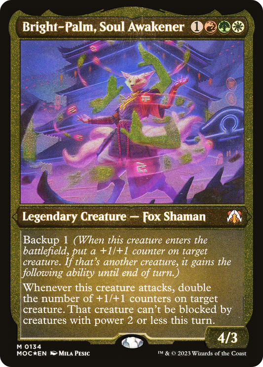 Bright-Palm, Soul Awakener (MOC-134) (Display Commander) (Etched Foil)