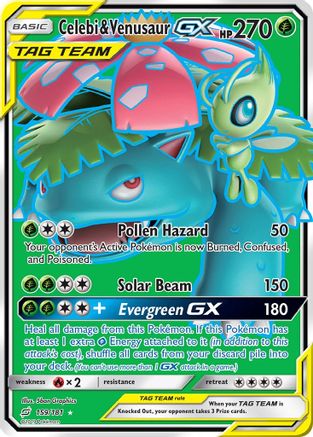 Celebi & Venusaur GX (Full Art) (TEU-159) (Holofoil)