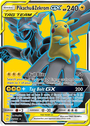 Pikachu & Zekrom GX (Full Art) (TEU-162) (Holofoil)