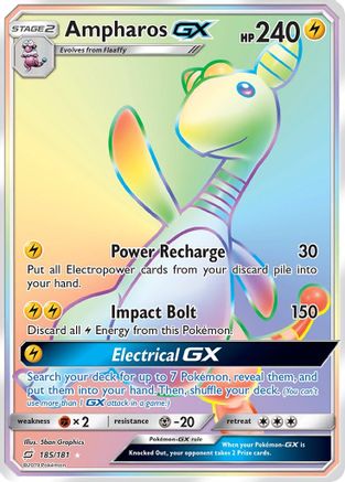 Ampharos GX (Secret) (TEU-185) (Holofoil)