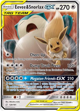 Eevee & Snorlax GX (TEU-120) (Holofoil)