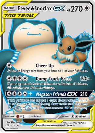 Eevee & Snorlax GX (Full Art) (TEU-171) (Holofoil)
