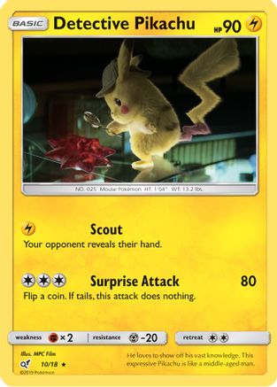 Detective Pikachu (DET-010) (Holofoil)