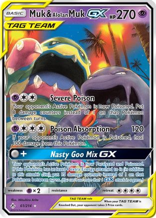Muk & Alolan Muk GX (UNB-061) (Holofoil)