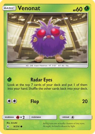 Venonat (9) (UNB-009) (Reverse Holofoil)