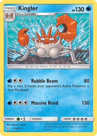 Kingler (UNB-047) (Reverse Holofoil)