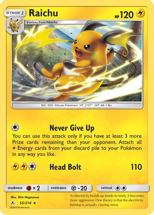 Raichu (UNB-055) (Reverse Holofoil)