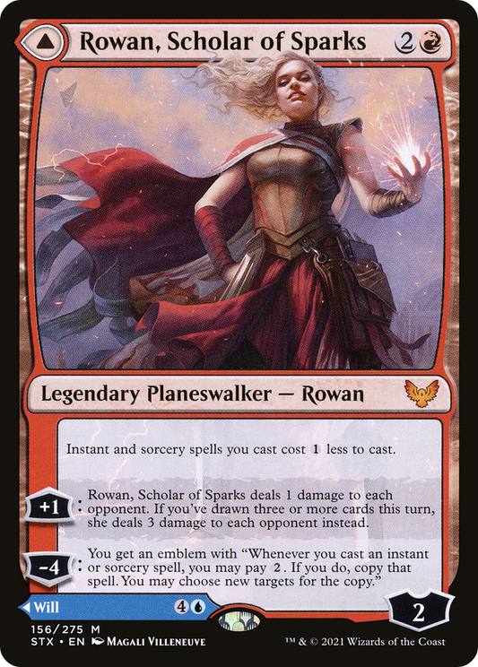 Rowan, Scholar of Sparks // Will, Scholar of Frost (STX-156) (Foil)