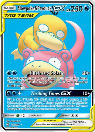 Slowpoke & Psyduck GX (Full Art) (UNM-) (Holofoil)