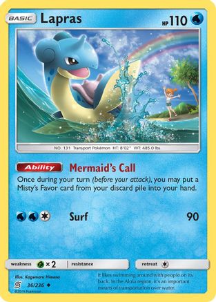 Lapras (UNM-036) (Reverse Holofoil)
