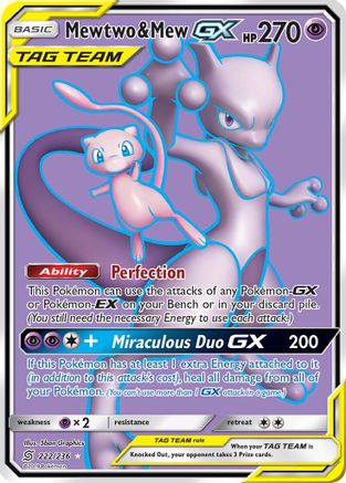 Mewtwo & Mew GX (Full Art) (UNM-) (Holofoil)