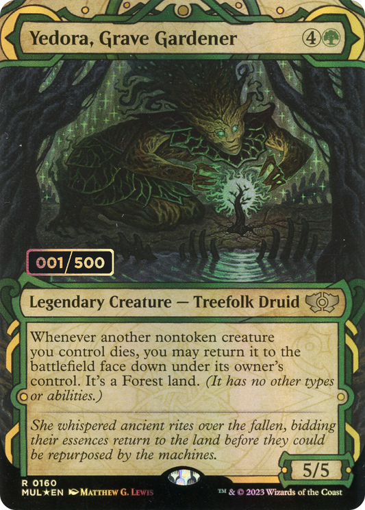 Yedora, Grave Gardener (MUL-160Z) (Showcase) (Borderless) (Foil) (Serialized)