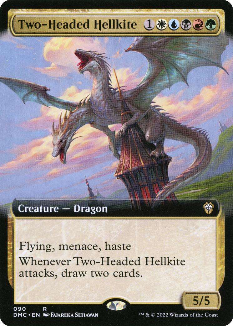 Two-Headed Hellkite (DMC-090) (Extended Art)