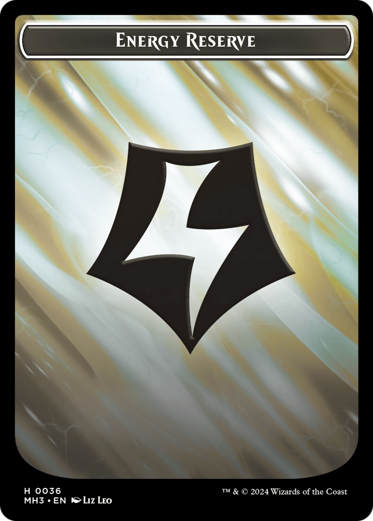 Cat Warrior // Energy Reserve Double-Sided Token (MH3-5 // 36)