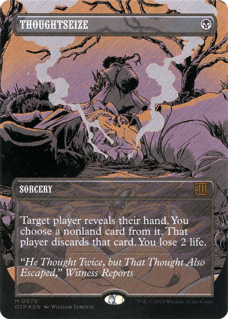Thoughtseize (OTP-070) (Showcase) (Borderless) (Textured Foil)