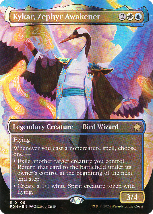 Kykar, Zephyr Awakener (FDN-409) (Borderless) (Mana Foil)