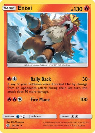 Entei (CEC-028) (Reverse Holofoil)