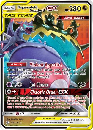 Naganadel & Guzzlord GX (CEC-158) (Holofoil)
