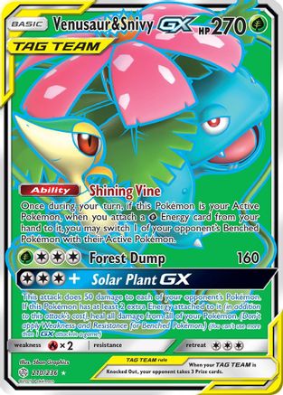 Venusaur & Snivy GX (Full Art) (CEC-) (Holofoil)
