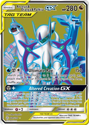 Arceus & Dialga & Palkia GX (Full Art) (CEC-) (Holofoil)