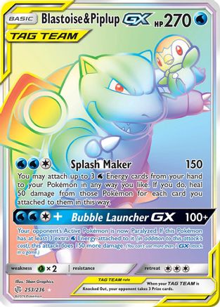 Blastoise & Piplup GX (Secret) (CEC-) (Holofoil)