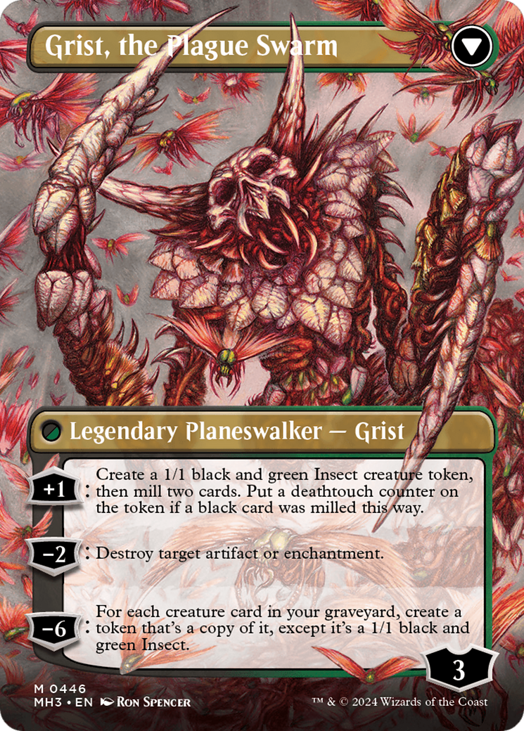 Grist, Voracious Larva // Grist, the Plague Swarm (MH3-446) (Borderless)