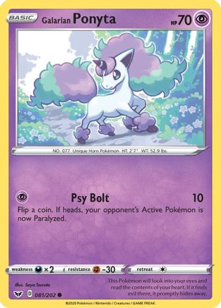 Galarian Ponyta (SSH-081) (Reverse Holofoil)