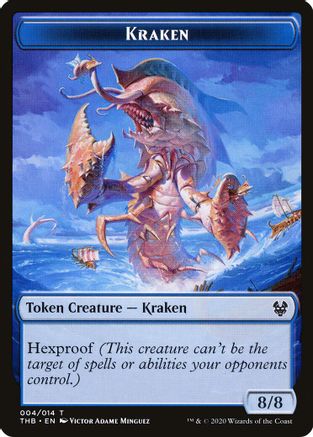 Kraken // Satyr Double-Sided Token (THB-4 // 9) (Foil)