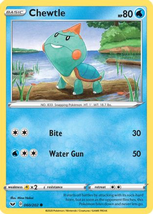 Chewtle (SSH-060) (Reverse Holofoil)