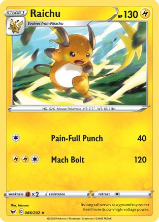 Raichu (SSH-066) (Reverse Holofoil)