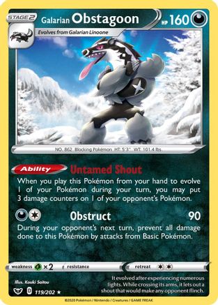 Galarian Obstagoon (SSH-119) (Holofoil)