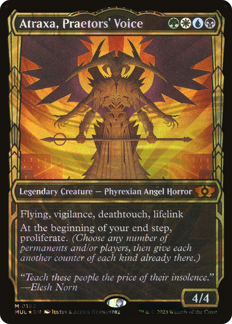 Atraxa, Praetors' Voice (MUL-163) (Showcase) (Halo Foil)