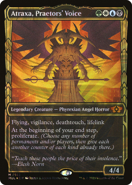 Atraxa, Praetors' Voice (MUL-163) (Showcase) (Halo Foil)