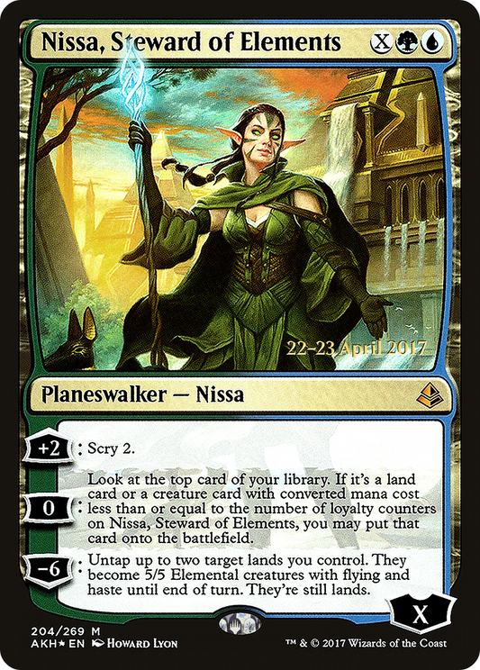 Nissa, Steward of Elements (PRE-204S) (Foil)