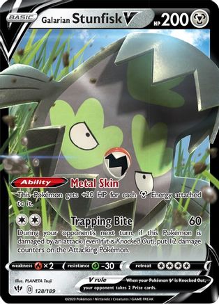 Galarian Stunfisk V (DAA-128) (Holofoil)