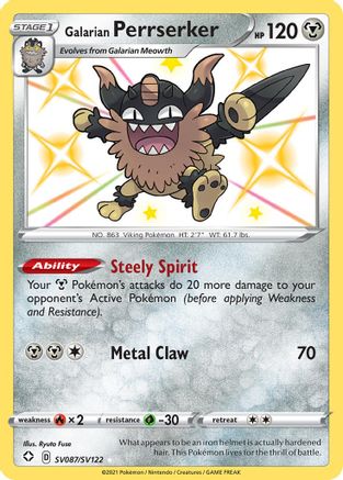 Galarian Perrserker (SHFSV-SV087) (Holofoil)