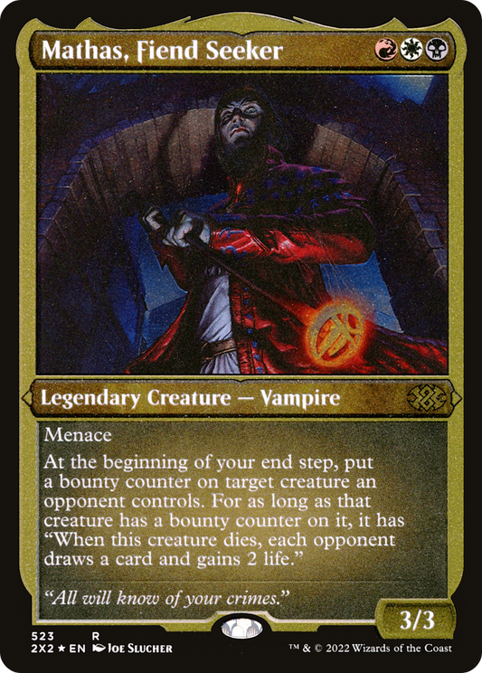 Mathas, Fiend Seeker (2X2-523) (Etched Foil)