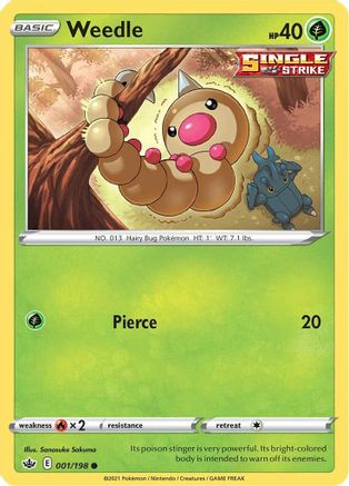 Weedle (CRE-001) (Reverse Holofoil)