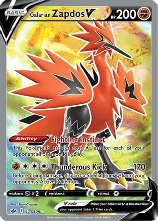 Galarian Zapdos V (Full Art) (CRE-173) (Holofoil)