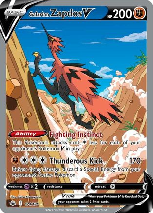 Galarian Zapdos V (Alternate Full Art) (CRE-174) (Holofoil)