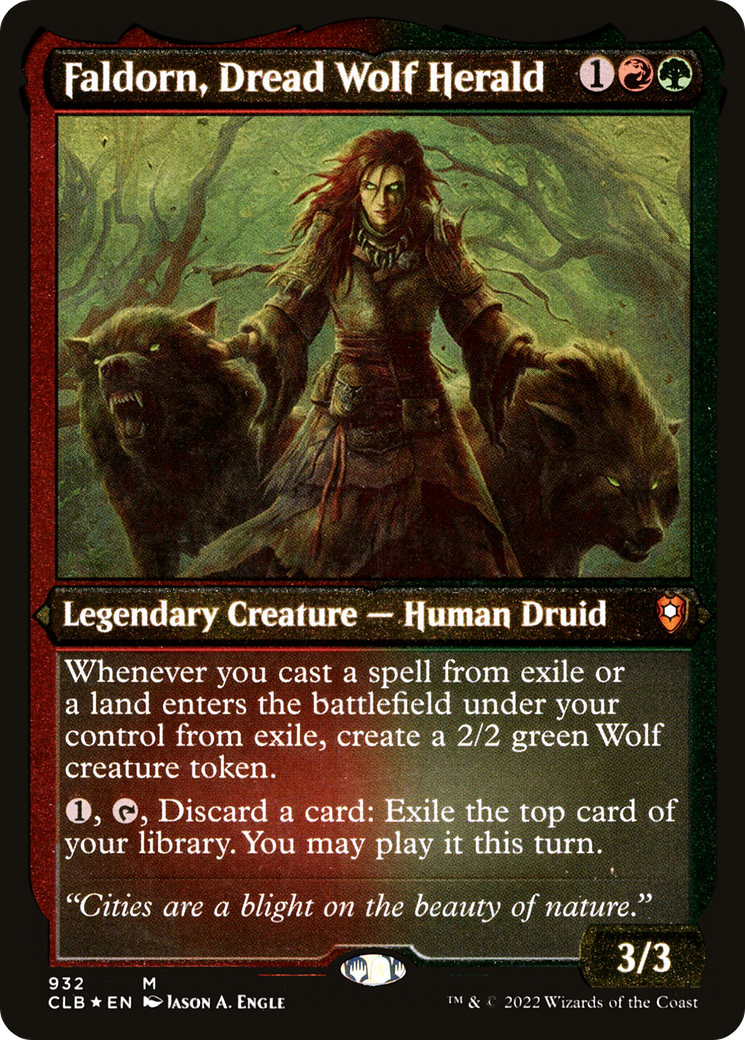 Faldorn, Dread Wolf Herald (CLB-932) (Etched Foil)