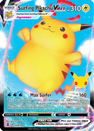 Surfing Pikachu VMAX (CEL-009) (Holofoil)