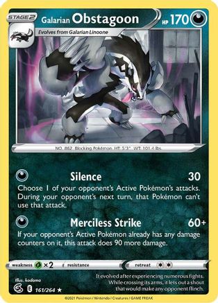 Galarian Obstagoon (FST-161) (Reverse Holofoil)