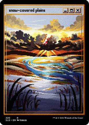 Snow-Covered Plains (PixelSnowLands.jpg) (Foil Etched) (SLD-325) (Full Art) (Foil)