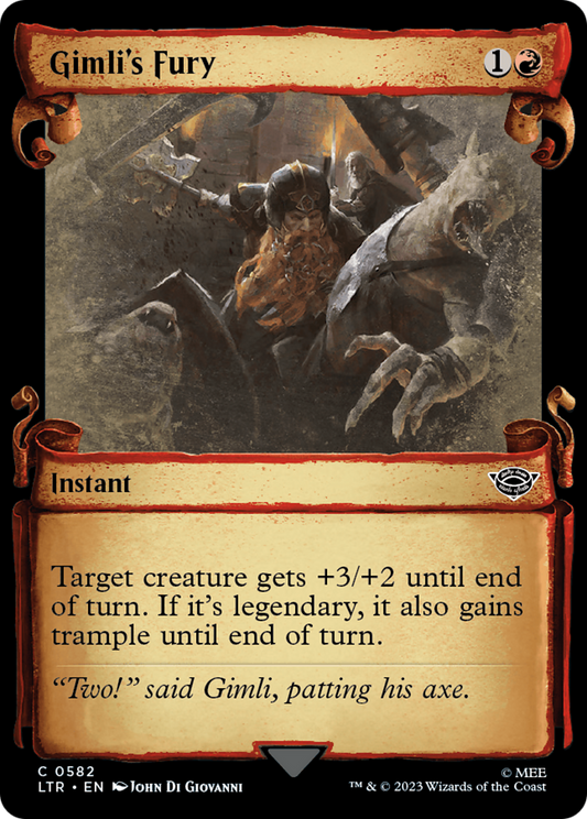 Gimli's Fury (LTR-582) (Showcase) (Scroll) (Foil)