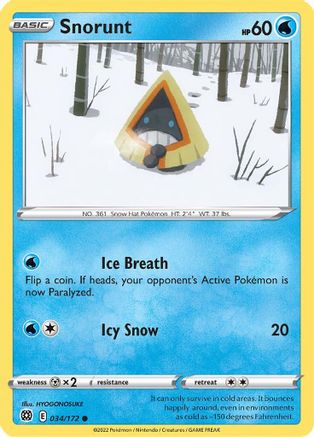 Snorunt (BRS-034) (Reverse Holofoil)