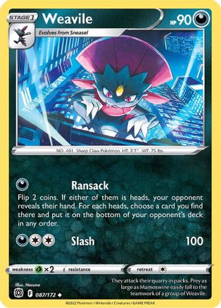 Weavile (BRS-087) (Reverse Holofoil)
