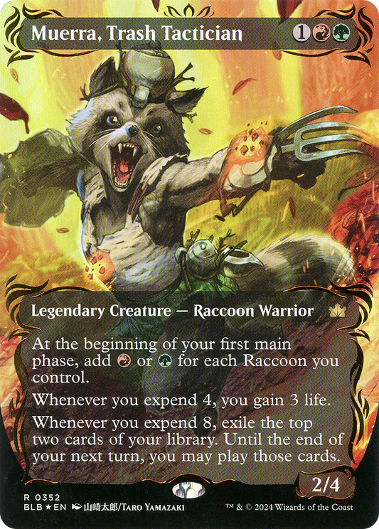 Muerra, Trash Tactician (BLB-352) (Showcase) (Borderless) (Raised Foil)
