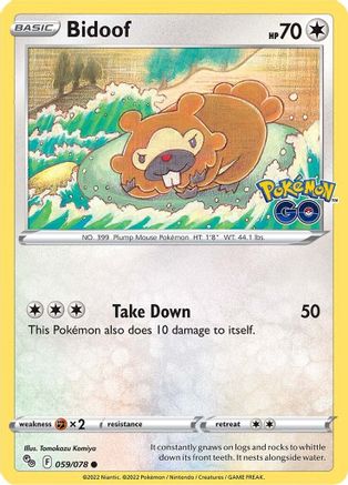 Bidoof (PGO-059) (Reverse Holofoil)